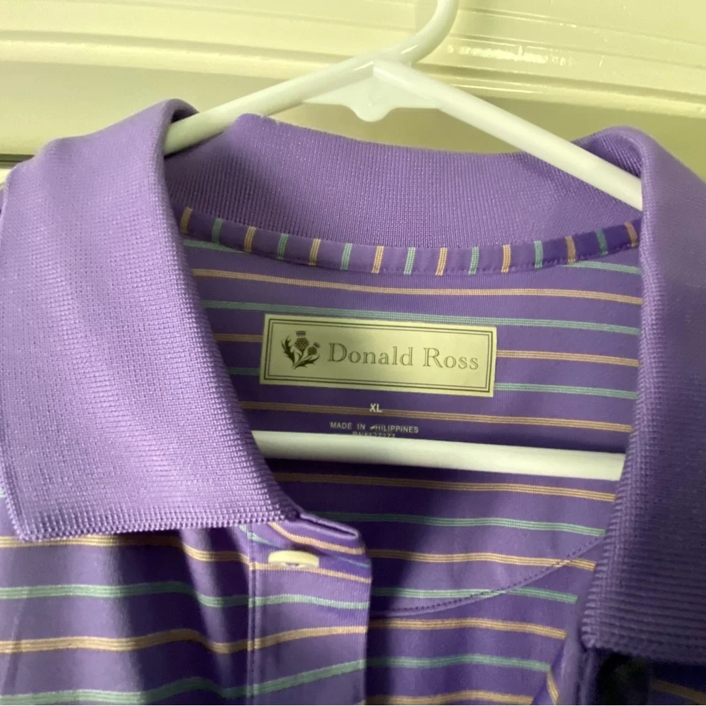 Oakmont Country Club Purple Striped Polo Shirt for Men Size XL - Picture 3 of 5
